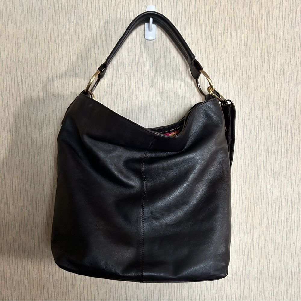 The Leather Store Easton Hobo Bag Purse Dark Brown